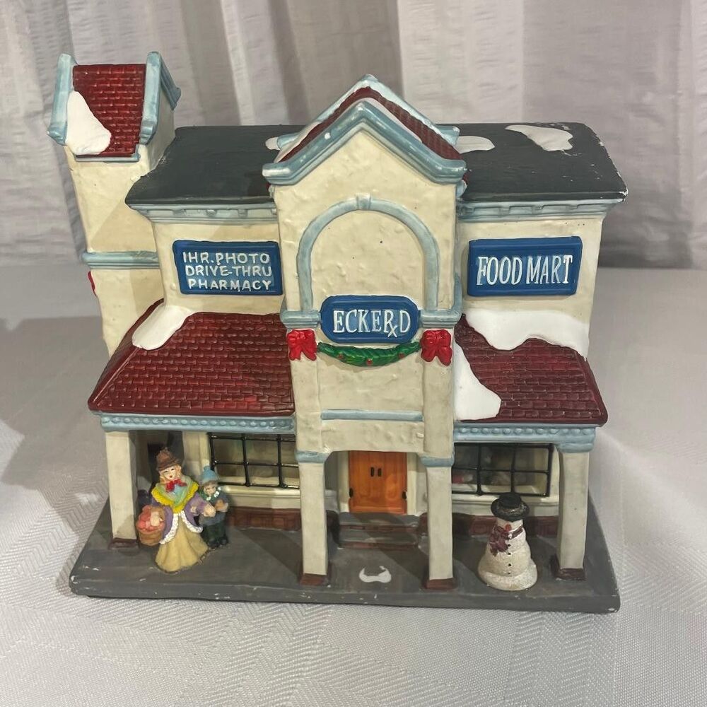 Vintage Eckerd Drug Store Christmas Village Pharmacy Building Rare 7.5"(C20-926t